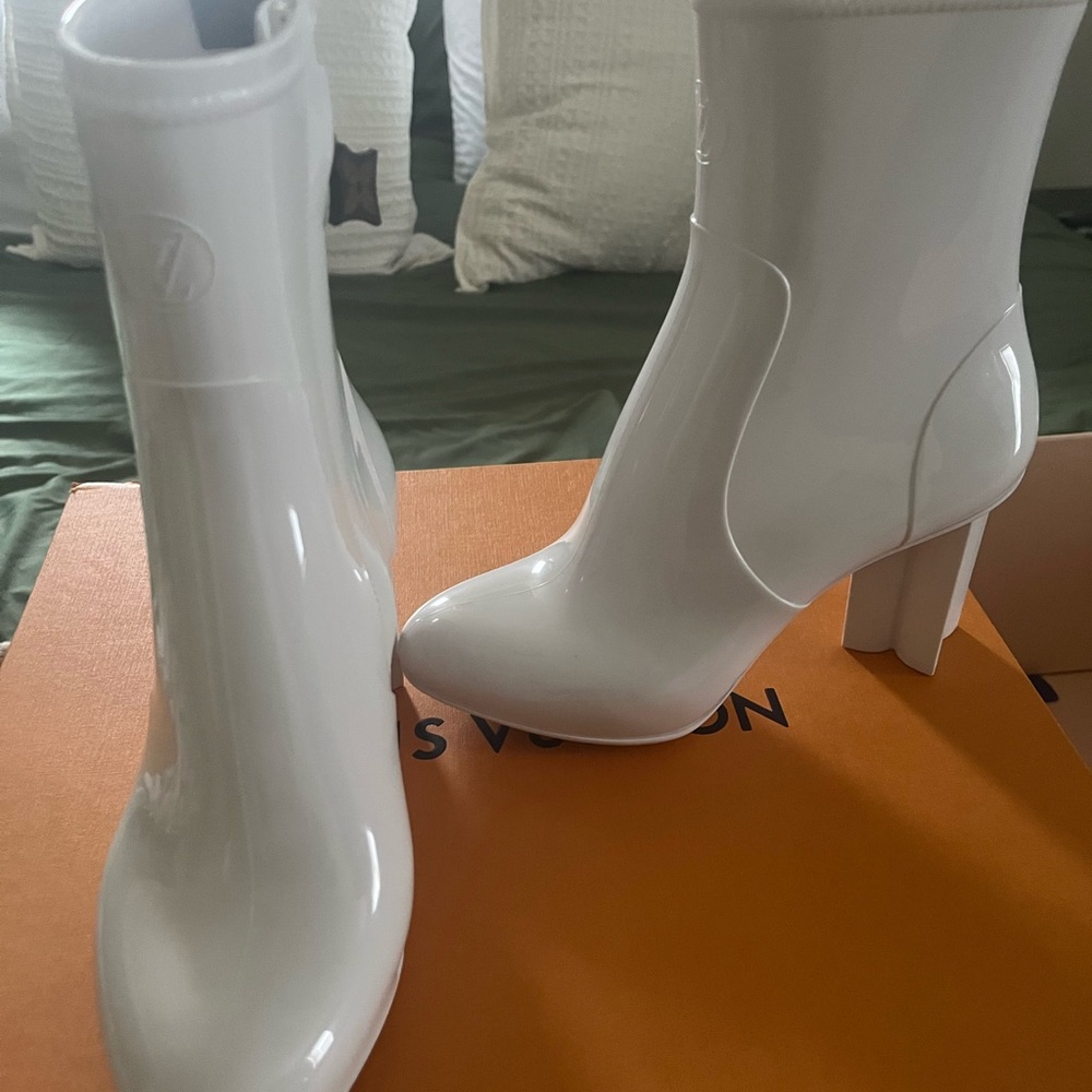 Louis Vuitton white boots